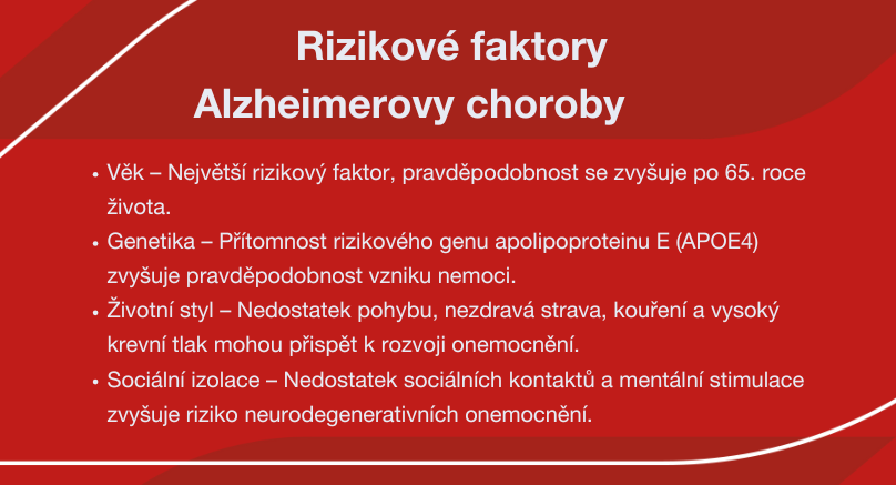 Rizika Alzheimerovy choroby